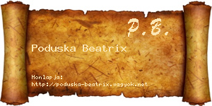 Poduska Beatrix névjegykártya